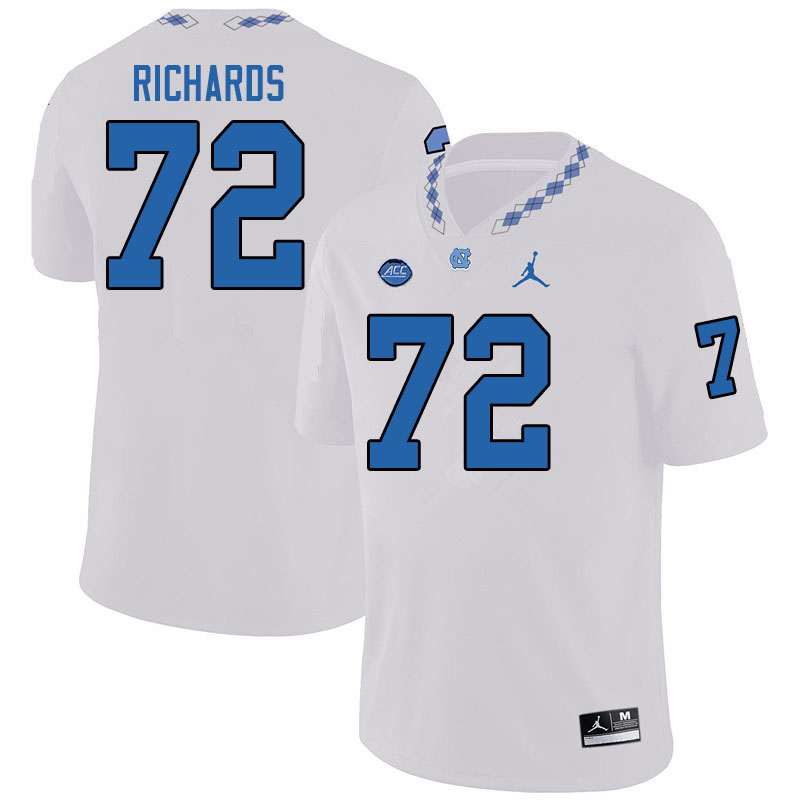 Jordan Brand Men #72 Asim Richards North Carolina Tar Heels College Football Jerseys Sale-White